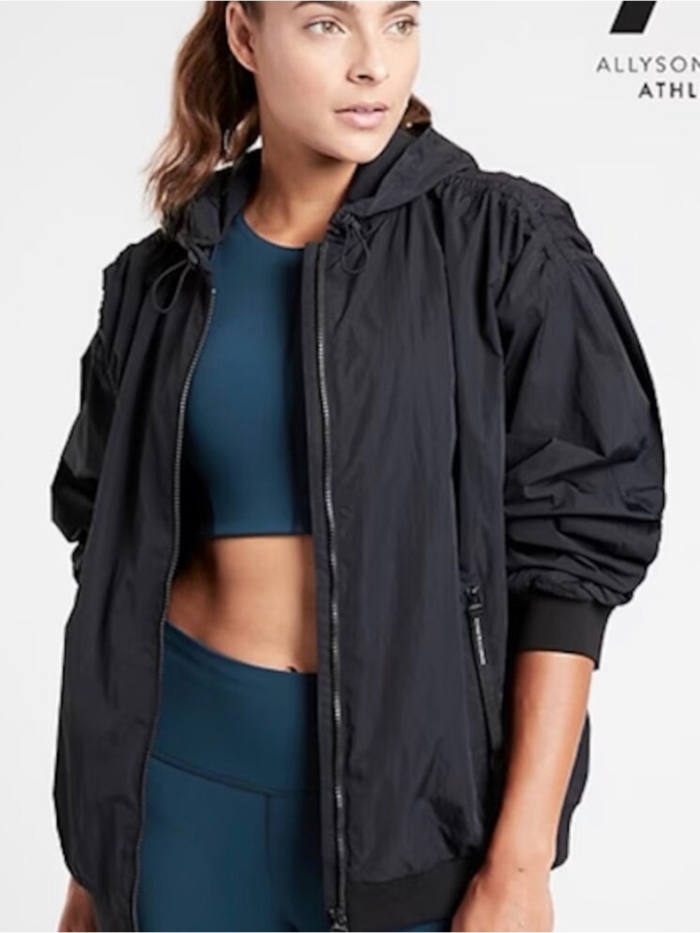 NWT Athleta x Allyson Felix Legend Oversized Jacket Black M